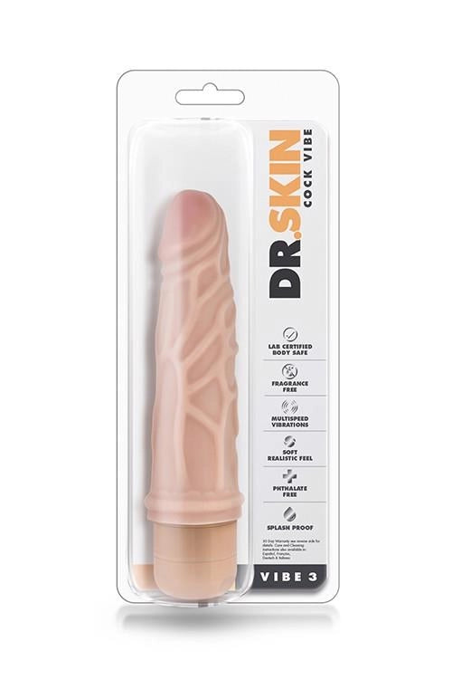 Wibrator realistyczny Dr. Skin Cock Vibe 3 Blush - zdjęcie główne