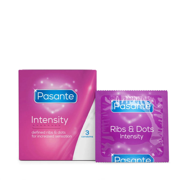 Prezerwatywy stymulujące Pasante Ribs & Dots Intensity 3 szt. - zdjęcie główne