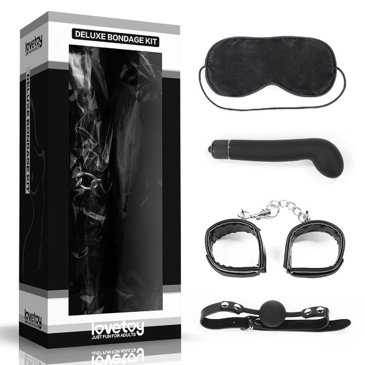 Zestaw bondage Deluxe Lovetoy czarny - zdjęcie główne