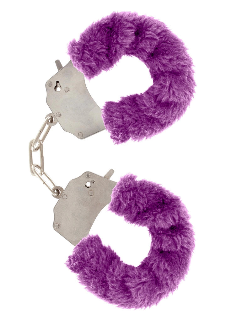 Kajdanki z futerkiem Furry Fun Cuffs ToyJoy fioletowe - zdjęcie główne
