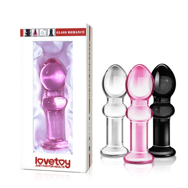 Plug analny szklany Glass Romance Lovetoy 11,5 cm różowy - zdjęcie główne