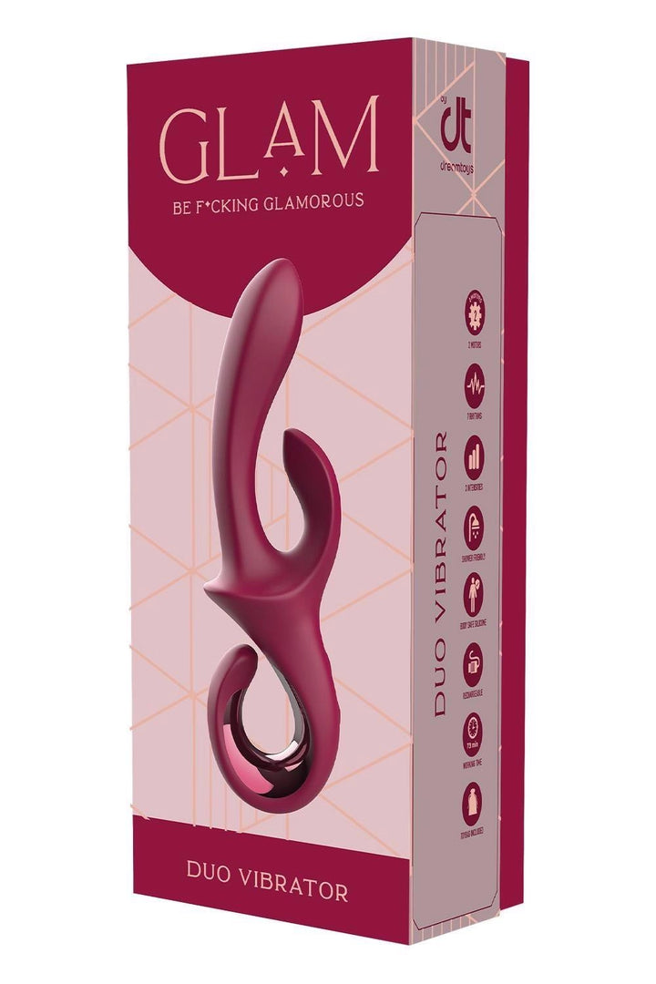 Wibrator króliczek Glam Duo Dreamtoys 20 trybów USB 22,7 cm - zdjęcie główne