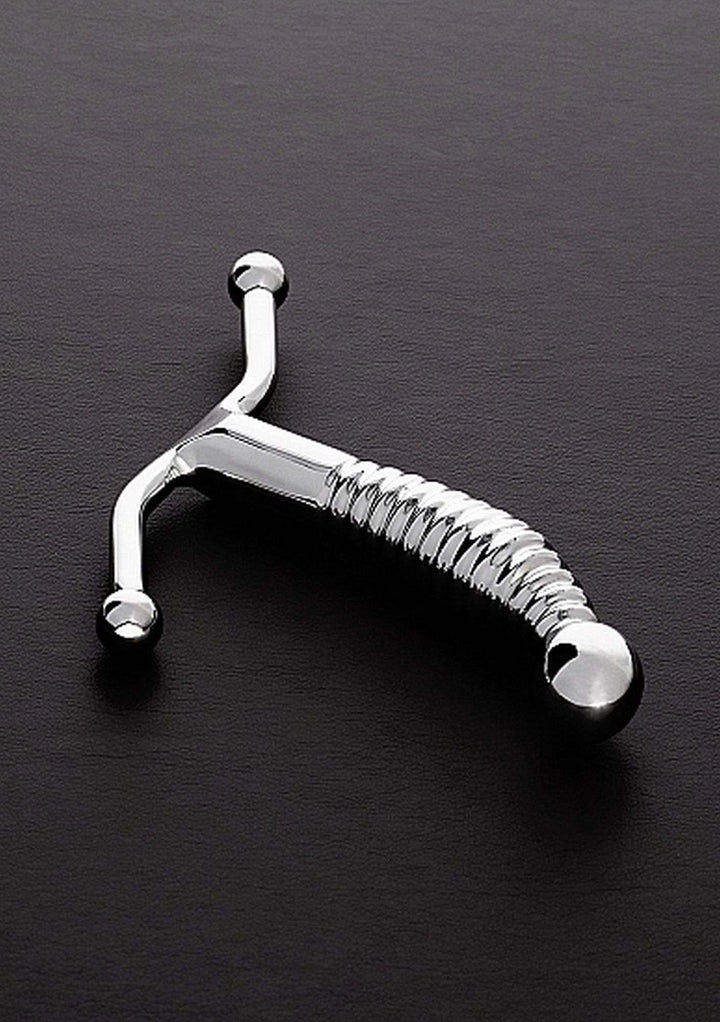 Stymulator prostaty żebrowany stalowy 12,2 cm - zdjęcie główne