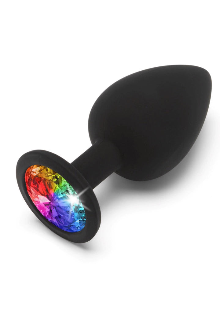Korek analny Rainbow Booty Jewel ToyJoy 9 cm czarny - zdjęcie główne