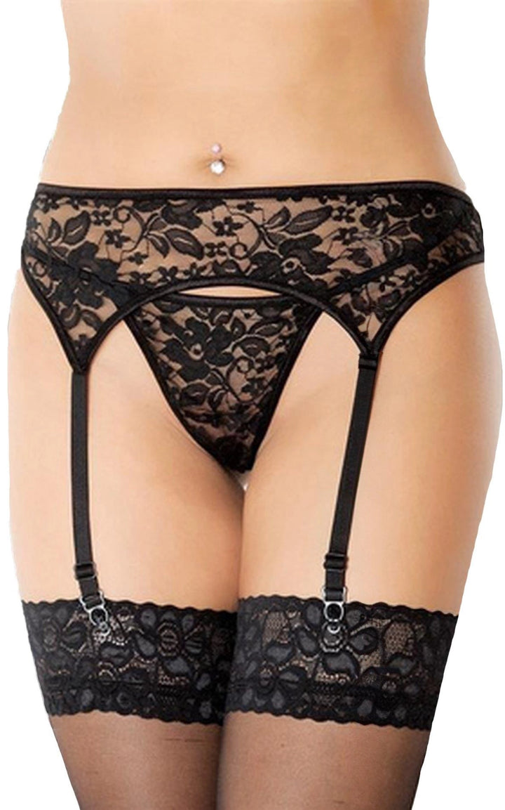 Pas do pończoch z stringami koronkowy SoftLine Collection - zdjęcie główne