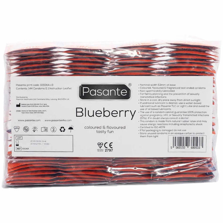 Prezerwatywy Pasante Blueberry Blast jagodowe 144 szt. - zdjęcie główne