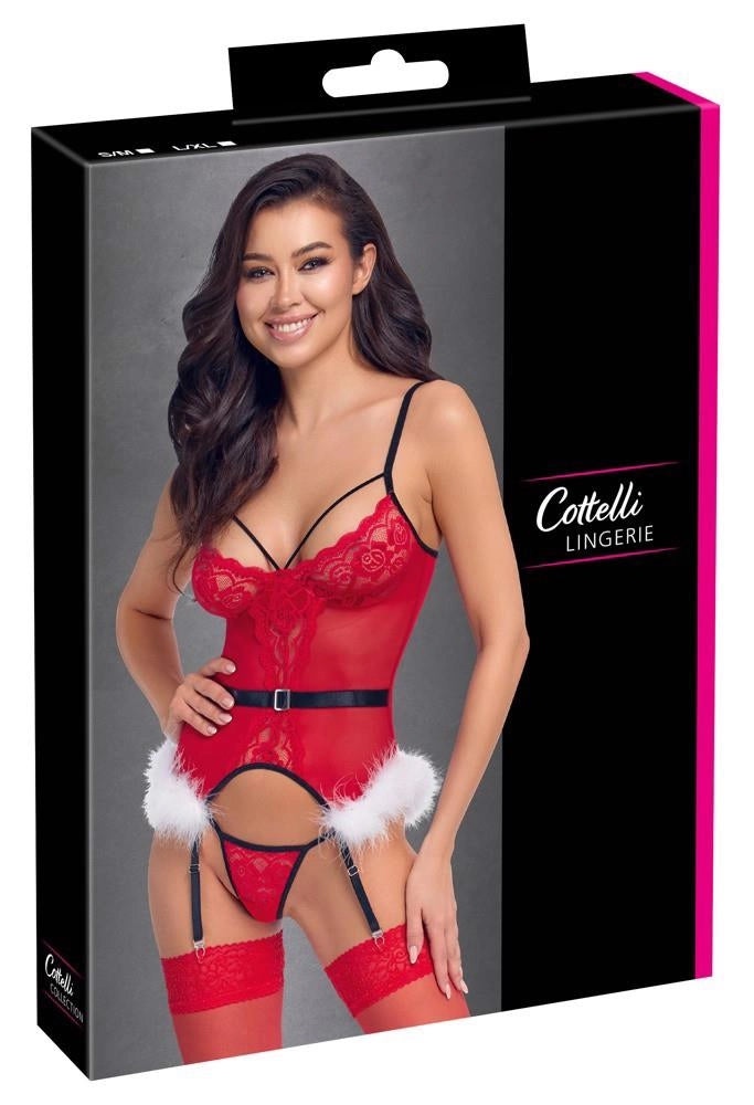 Komplet bielizny erotycznej Cottelli LINGERIE X-Mas Basque - zdjęcie główne