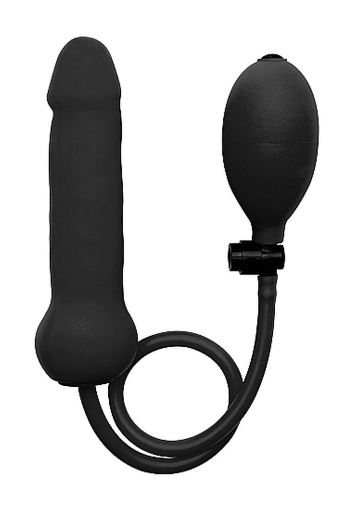 Dildo realistyczne pompowane Ouch! 15,7 cm czarny - zdjęcie główne
