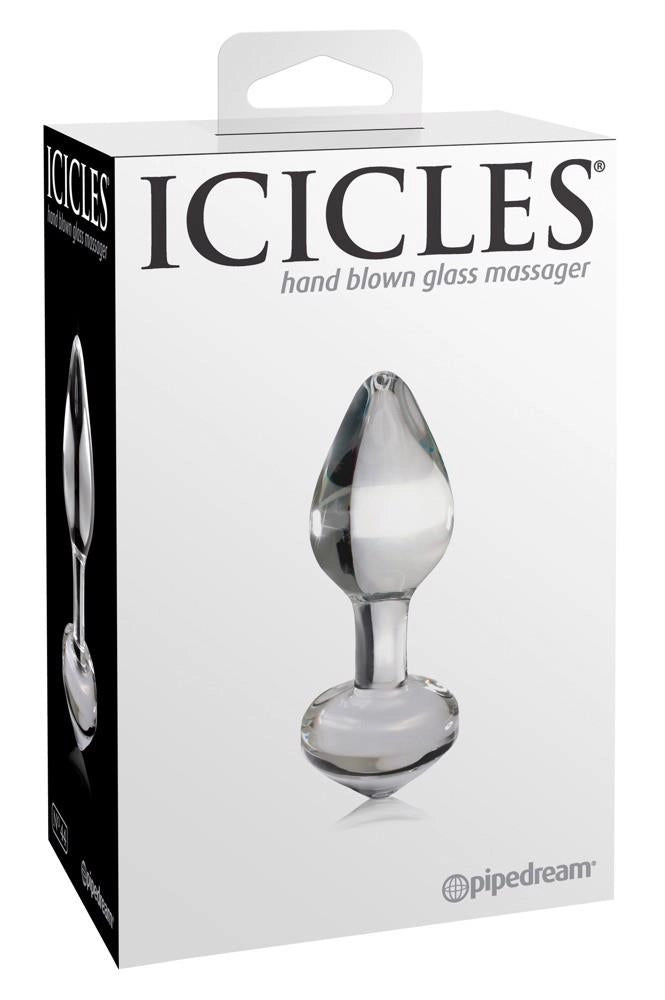 Korek analny szklany Icicles No. 44 Clear 8 cm - zdjęcie główne