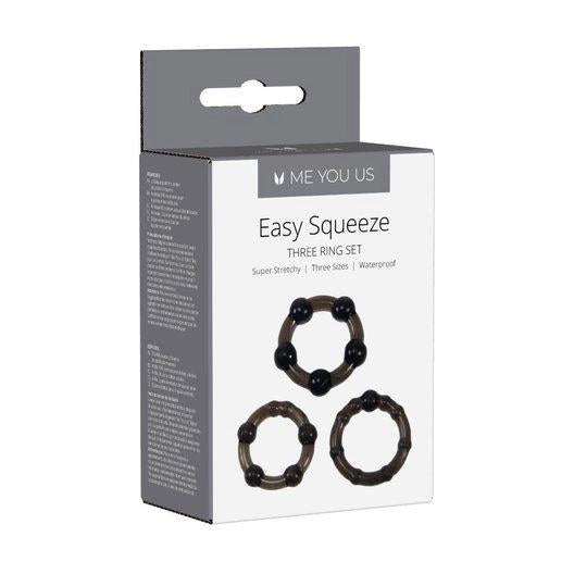 Zestaw pierścieni na penisa Easy Squeeze Me You Us czarny - zdjęcie główne