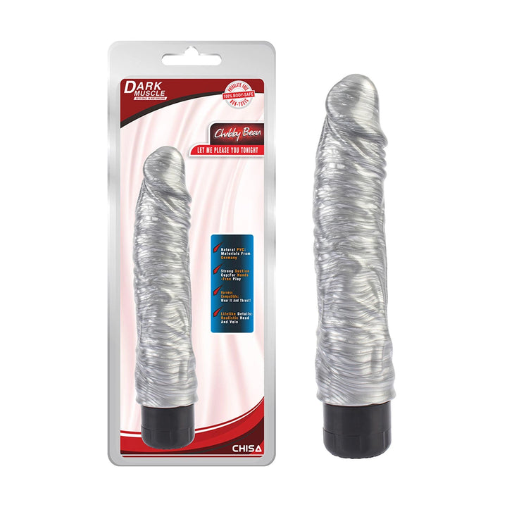 Realistyczny wibrator Chubby Beau-Silver 21,5 cm - zdjęcie główne
