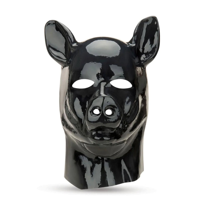 Maska lateksowa Pig Hood Prowler czarna - zdjęcie główne