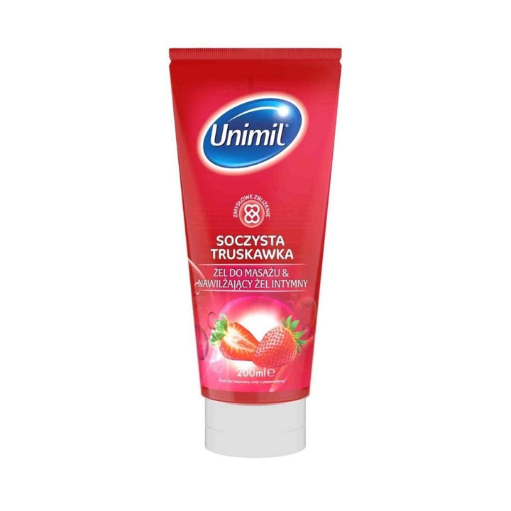 Żel do masażu truskawkowy Unimil 200 ml - zdjęcie główne