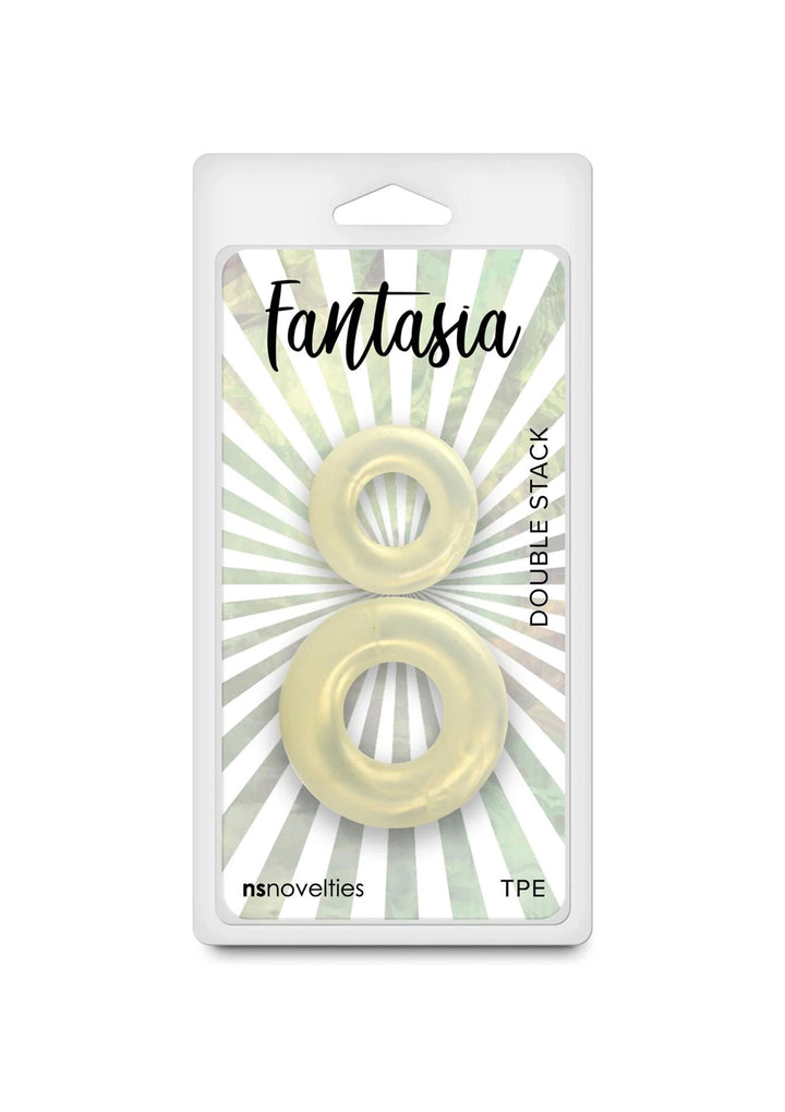 Pierścień erekcyjny Fantasia Double Stack żółty - zdjęcie główne