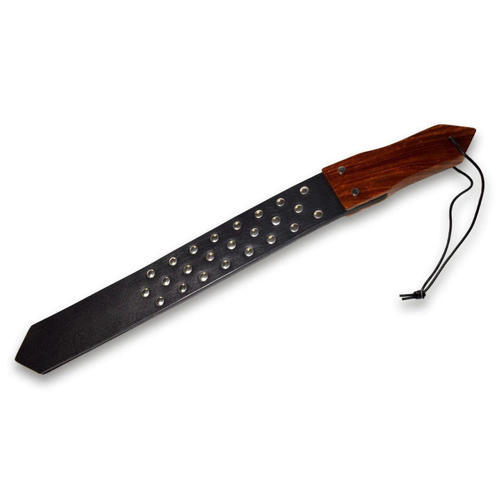 Paddle BDSM Prowler RED skórzany z drewnem i nitami - zdjęcie główne