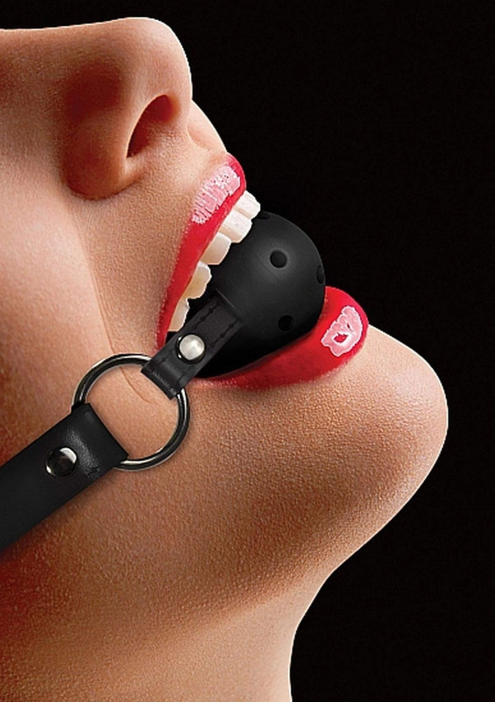 Knebel ball gag Ouch! czarny - zdjęcie główne