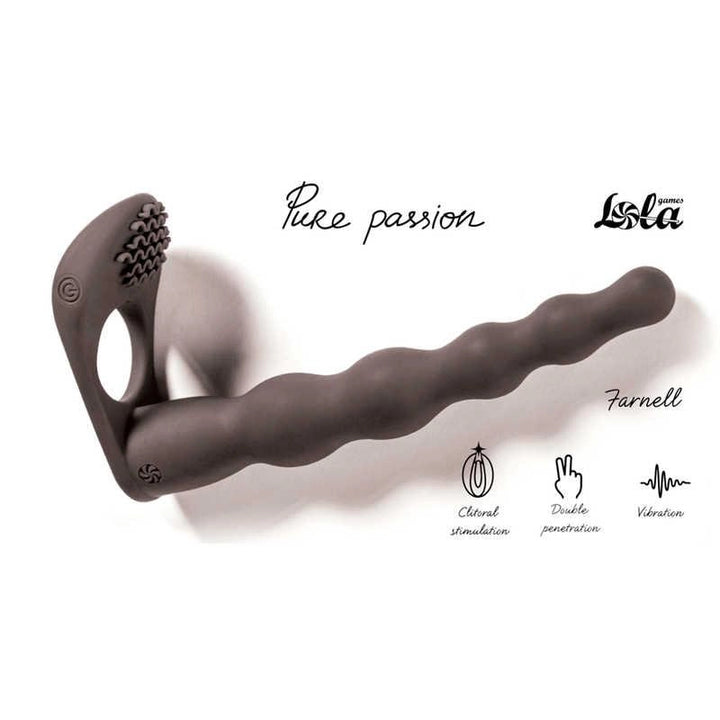Strap-on wibrujący Pure Passion Farnell Lola Games czarny 17 cm - zdjęcie główne