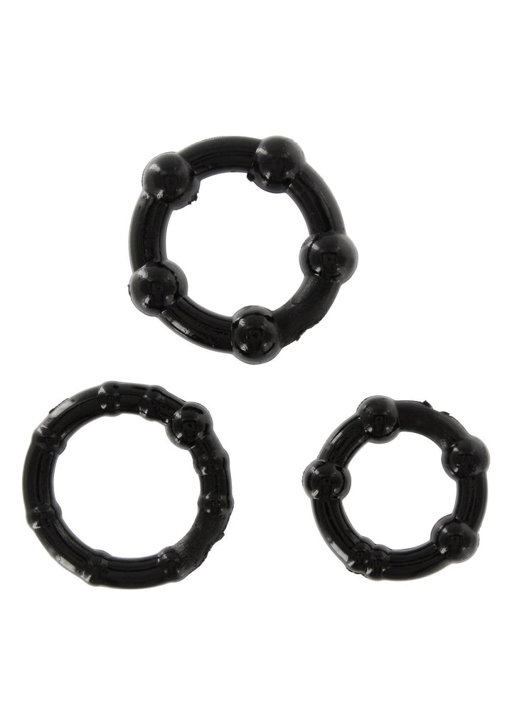 Zestaw pierścieni erekcyjnych Stay Hard Three Rings czarny - zdjęcie główne