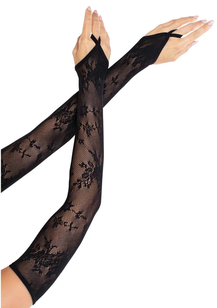 Długie rękawiczki siateczkowe Floral Net Leg Avenue - zdjęcie główne