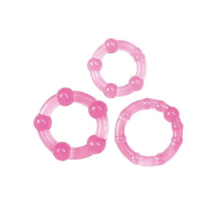 Zestaw 3 pierścieni fallicznych Timeless Stud Toyz4lovers różowy - zdjęcie główne