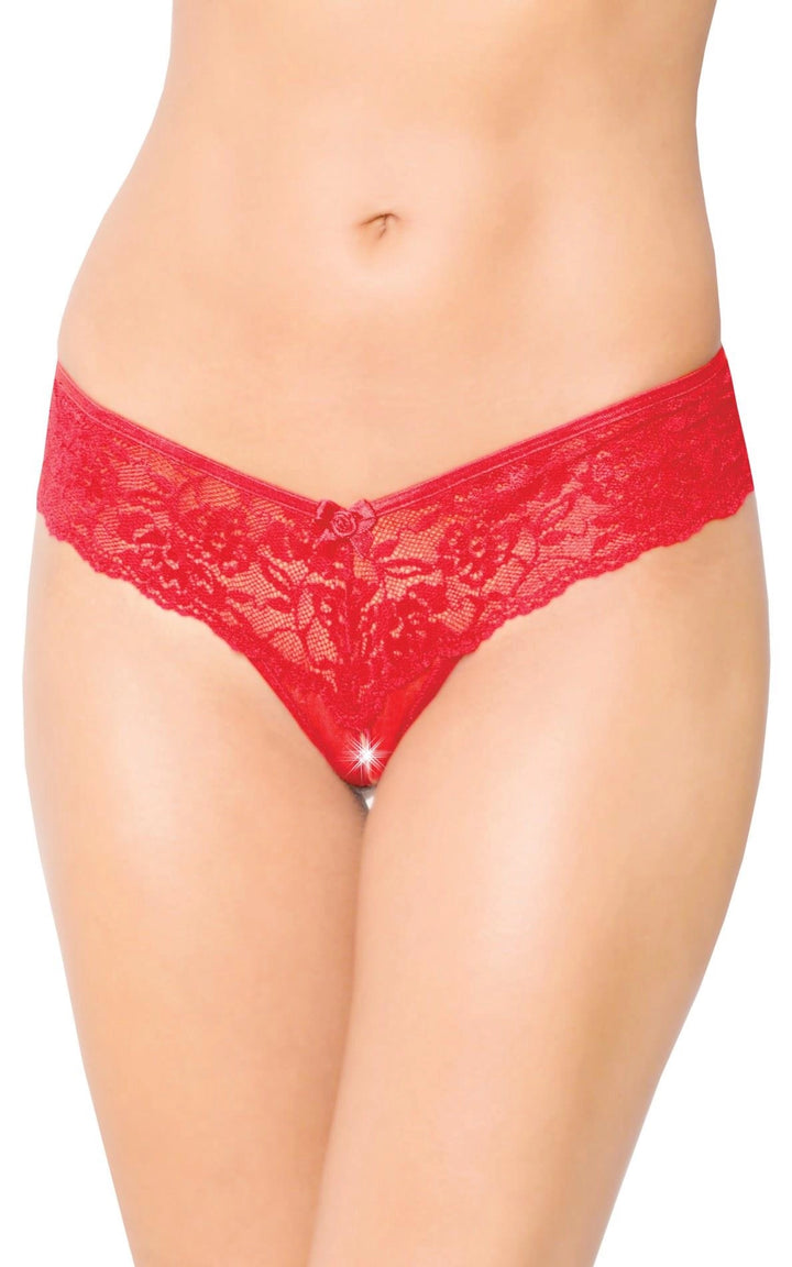 Figi koronkowe z pęknięciem w kroku SoftLine Collection - zdjęcie główne