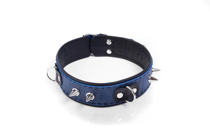 Obroża Crazy Horse Whips Collection niebieska duża - zdjęcie główne
