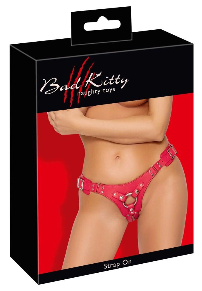 Uprząż strap-on Bad Kitty czerwona S-L - zdjęcie główne