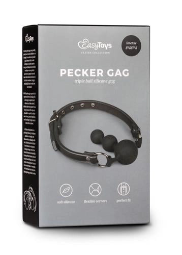 Knebel z kulkami silikonowymi EasyToys czarny 10 cm - zdjęcie główne