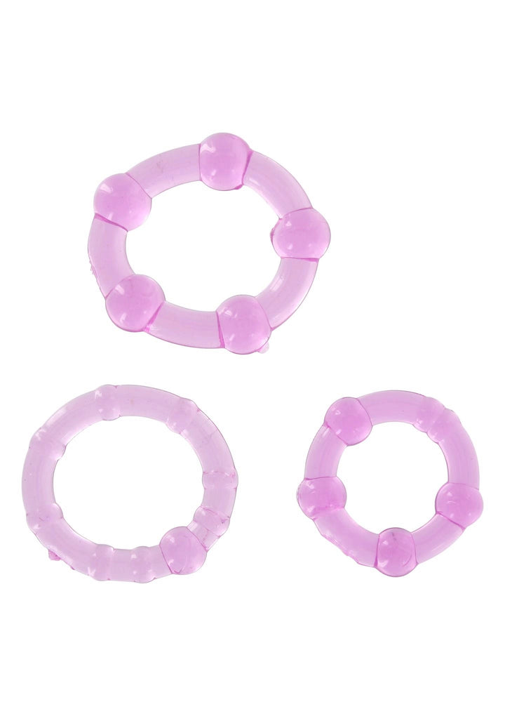 Zestaw pierścieni erekcyjnych Stay Hard Three Rings fioletowy - zdjęcie główne