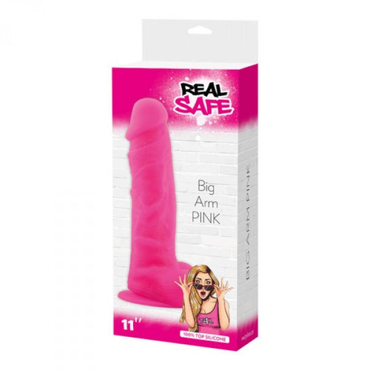 Dildo realistyczne Real Safe z jądrami różowe - zdjęcie główne