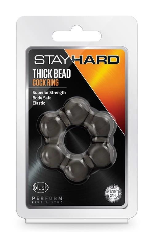 Pierścień erekcyjny Stay Hard Thick Bead Blush czarny - zdjęcie główne