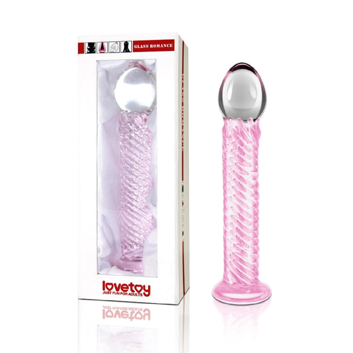 Dildo szklane Lovetoy Romance 21 cm różowe - zdjęcie główne