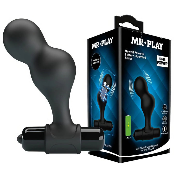 Korek analny wibrujący Mr. Play 10 funkcji czarny - zdjęcie główne