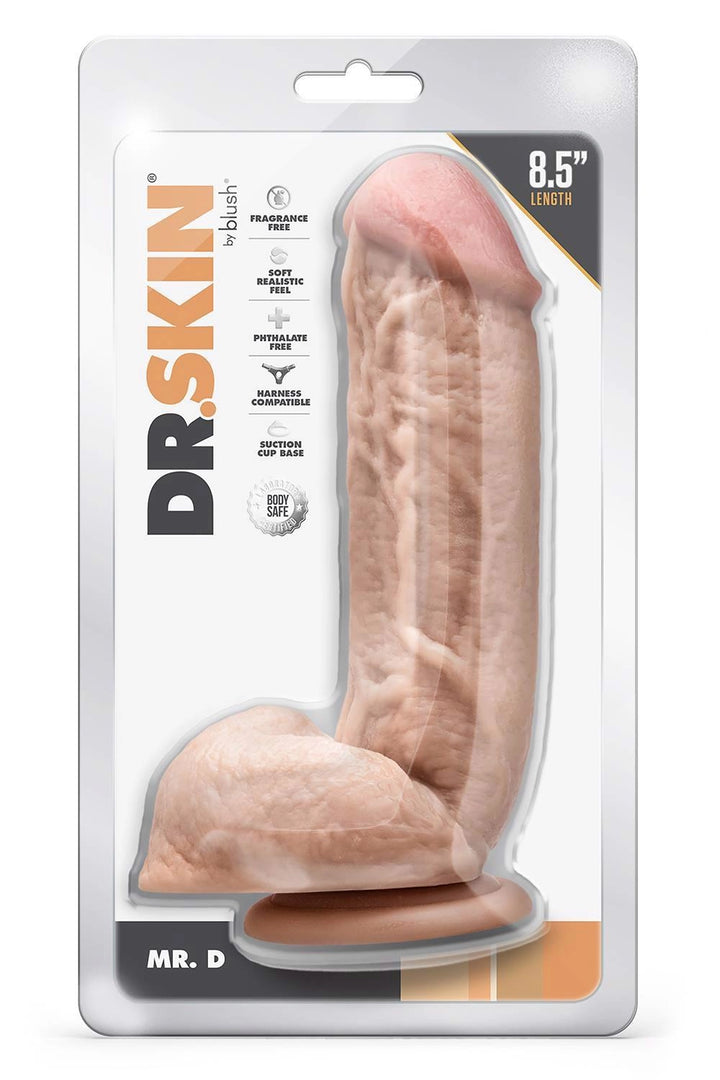 Dildo realistyczne Dr. Skin Mr. D z jądrami beżowe 21,6 cm - zdjęcie główne