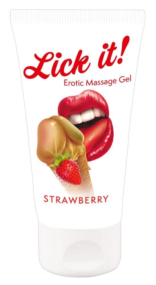 Żel do masażu Lick it! Strawberry 50 ml - zdjęcie główne