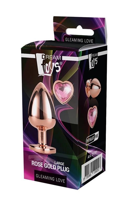 Korek analny Gleaming Love Dream Toys 9,5 cm różowe złoto - zdjęcie główne