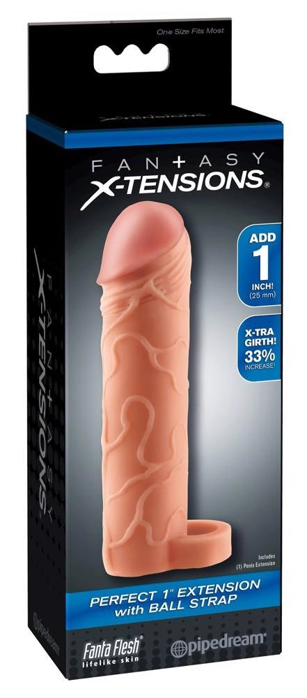 Nakładka na penisa z pierścieniem na jądra Fantasy X-Tensions 17,7 cm - zdjęcie główne