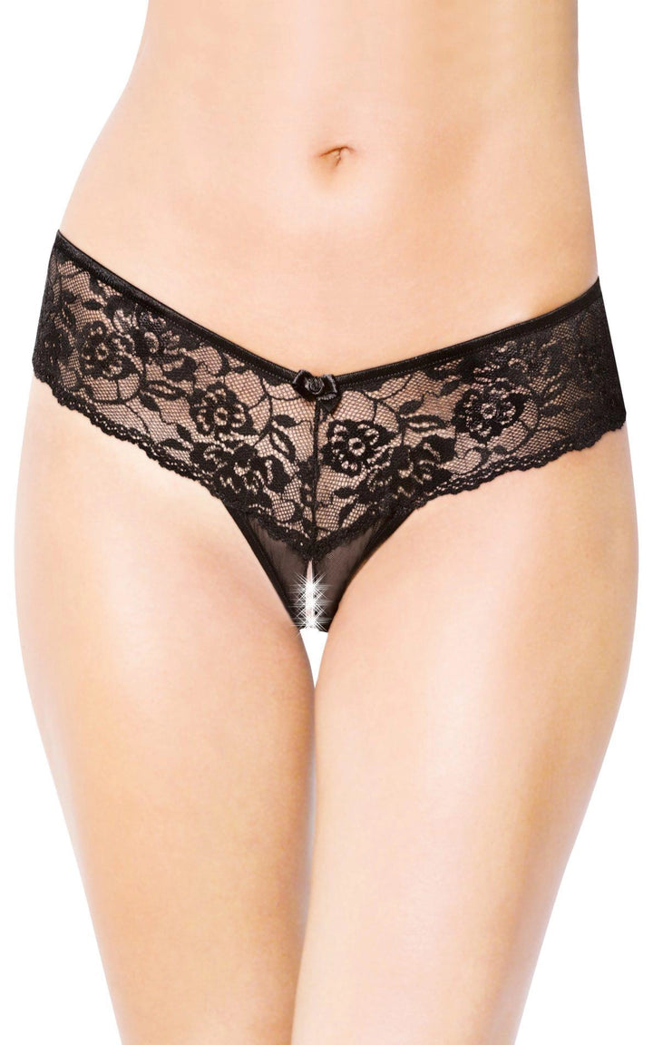 Figi koronkowe z pęknięciem w kroku SoftLine Collection - zdjęcie główne