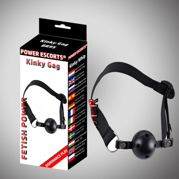 Knebel Kinky Gag Power Escorts czarny - zdjęcie główne