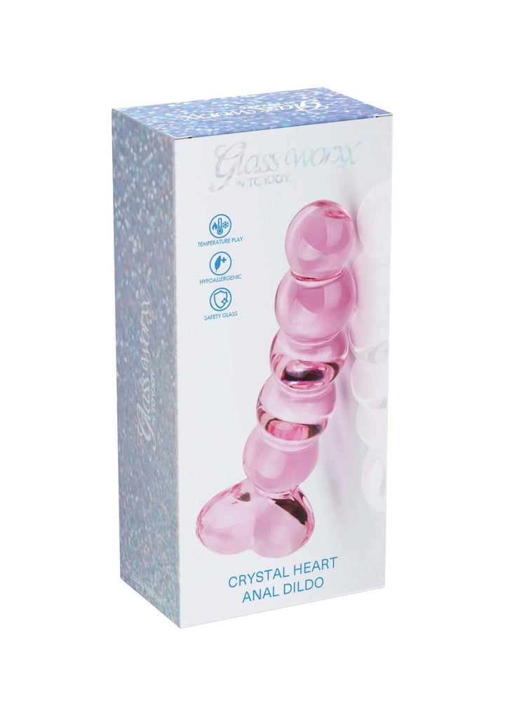 Dildo analne szklane Crystal Heart ToyJoy 15 cm - zdjęcie główne