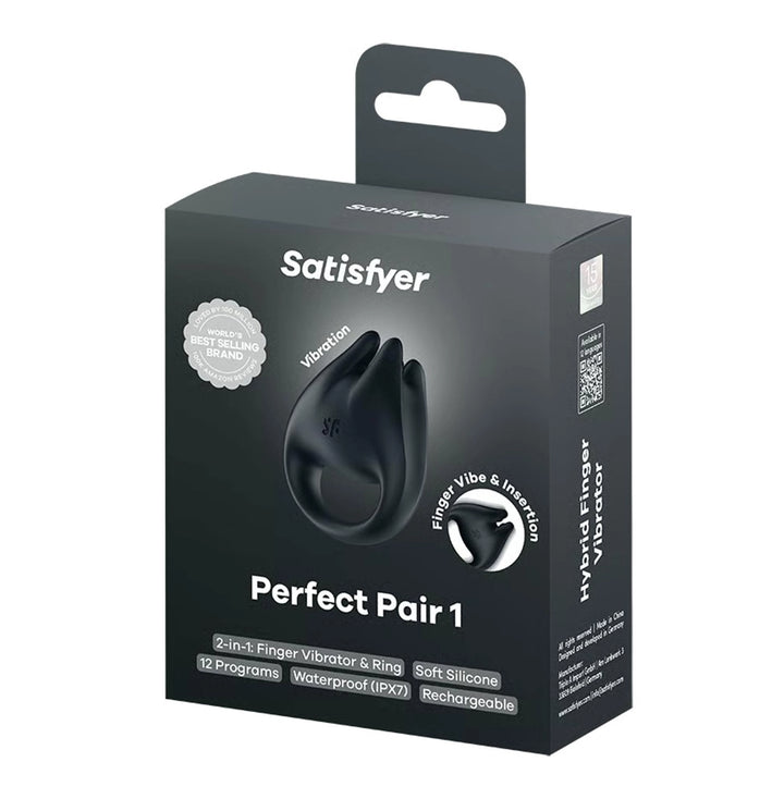 Pierścień wibracyjny Satisfyer Perfect Pair 1 12 programów USB czarny - zdjęcie główne