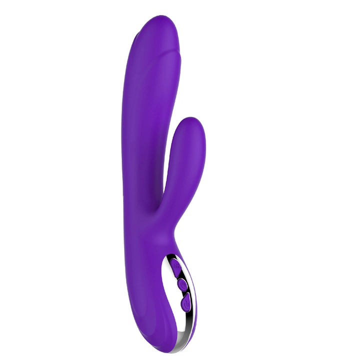 Wibrator króliczek podgrzewany 10 trybów USB fioletowy 21,7 cm - zdjęcie główne