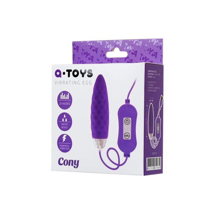 Jajko wibrujące Cony A-Toys 20 trybów fioletowe 7,6 cm - zdjęcie główne