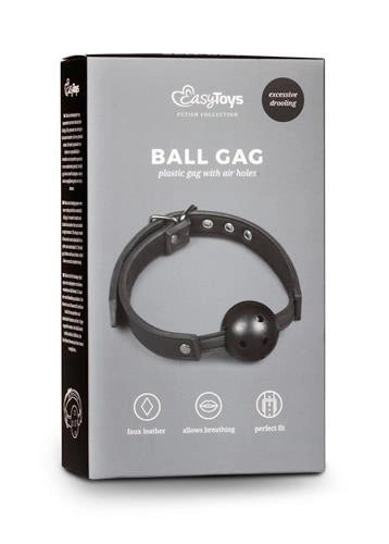 Knebel z kulką PVC EasyToys czarny - zdjęcie główne