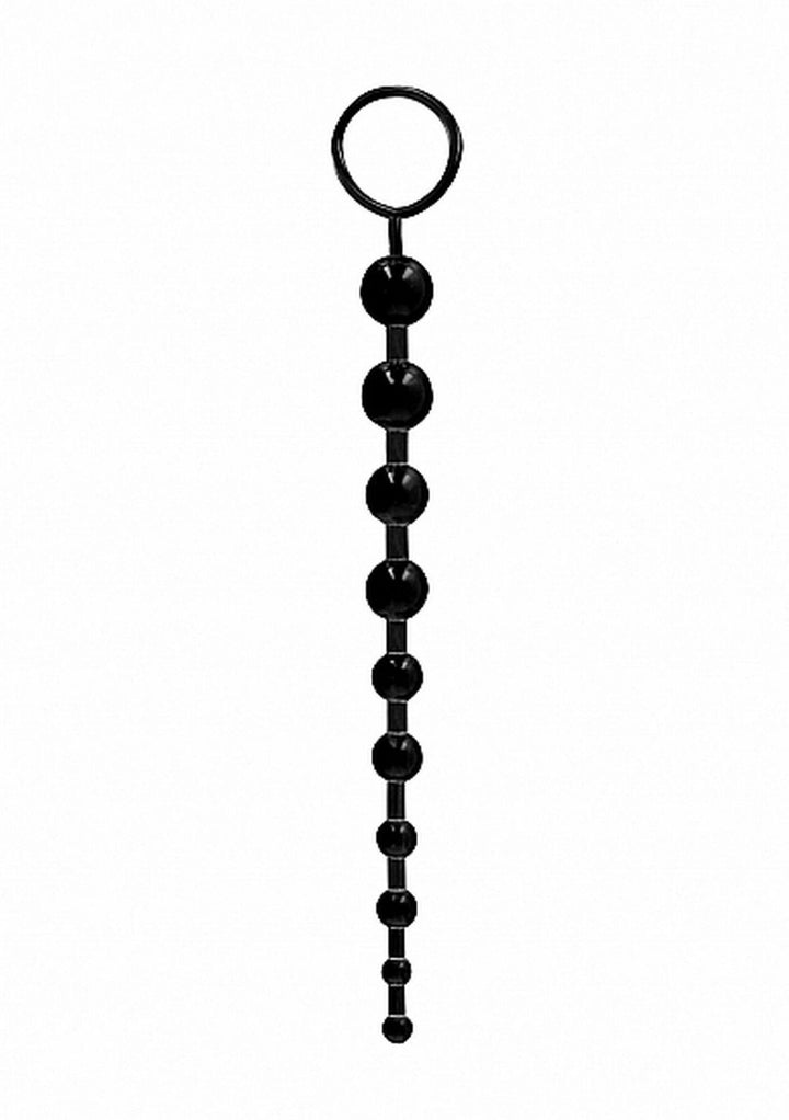 Łańcuszek analny 10 kulek TPE 25,5 cm czarny - zdjęcie główne