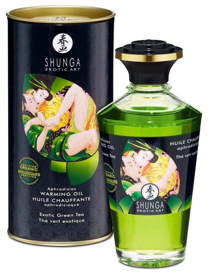 Olejek do masażu rozgrzewający Shunga Exotic Green Tea 100 ml - zdjęcie główne