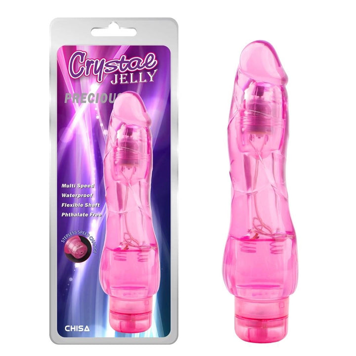 Wibrator żelowy CrystalJELLY Precious-Pink 19,5 cm - zdjęcie główne