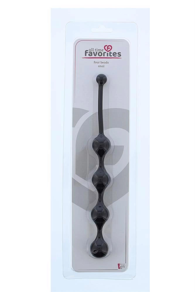 Sznurek analny z czterema ważonymi kulkami Dream Toys 23,9 cm czarny - zdjęcie główne