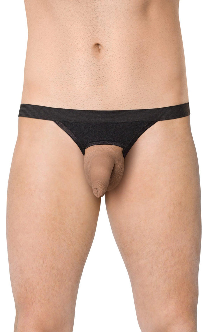 Stringi męskie SoftLine Collection wzór zebry czarny One Size - zdjęcie główne