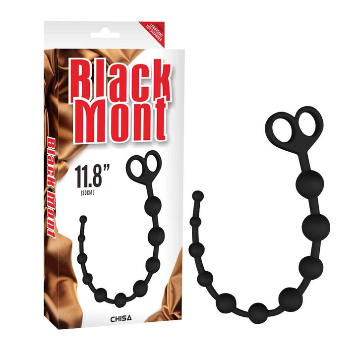 Pręt analny z koralikami Black Mont 30 cm czarny - zdjęcie główne